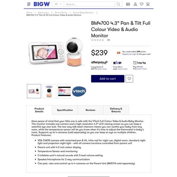 Máy báo khóc cho bé Vtech