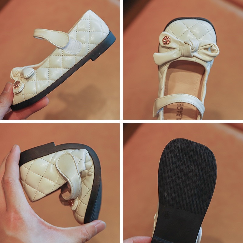 Giày Búp Bê Da Mềm Mũi Vuông Chống Trượt Phong Cách Hàn Quốc Dễ Thương Cho Bé Gái 1-8Tuổi