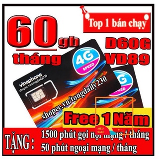 Sim 4g - vd89 12t trọn gói 1 năm không cần nạp tiền - bảo hành 12 tháng