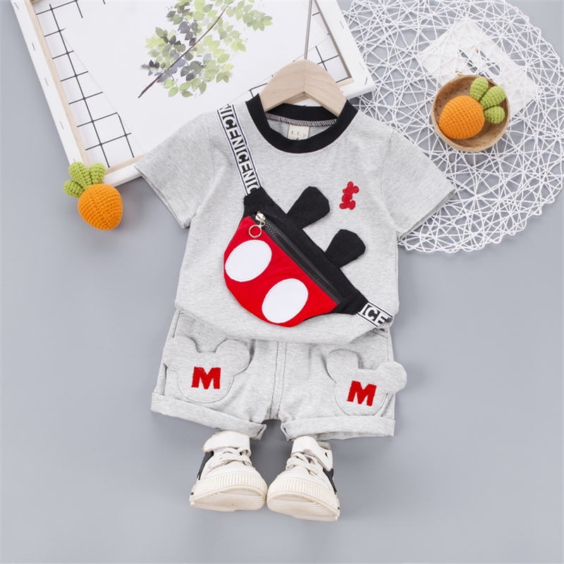 Bộ Trang Phục 2 Món Gồm Áo Thun In Hình Mickey Và Quần Ngắn Thời Trang Mùa Hè Mới Dành Cho Bé Trai Và Bé Gái