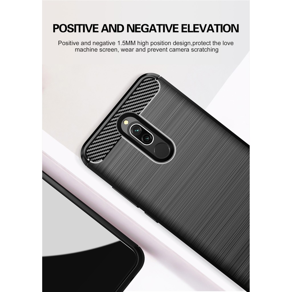 Ốp lưng Xiaomi Redmi 8 / Redmi 8A Cacbon phay xước chống sốc chống vân tay