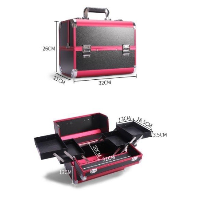 Cốp Nhôm Size Lớn Để Vừa Máy Hơ - Đựng Đồ Nail - Trang Điểm - Makeup