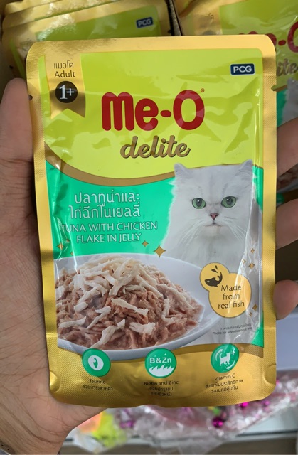 Pate đóng gói Me-o Delite cho mèo