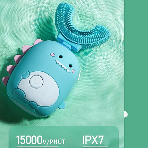 Bàn chải điện cho bé Remax U Plus, Bàn chải điện trẻ em chữ U cho bé từ 2-9 tuổi - Giúp bé vệ sinh răng miệng hiệu quả
