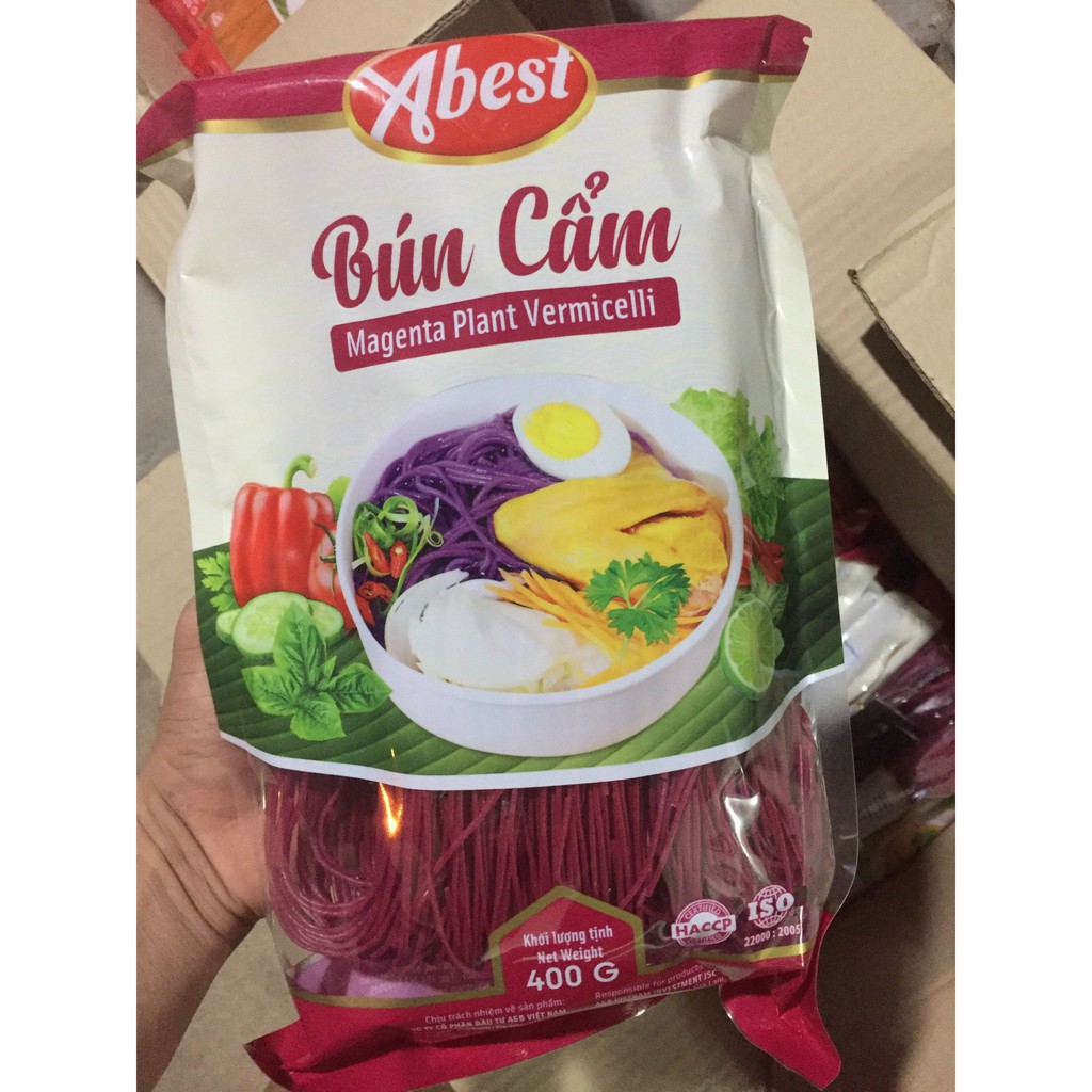 Bún cẩm khô  ABEST gói 400G /Bún tươi Hữu cơ/Không phụ gia thực phẩm/không chất bảo quản