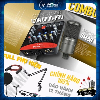 Mt max bộ micro tankstar sm8b + soundcard icon upod bộ đôi hát karaoke, livetream bán hàng, thu âm - chất lượ