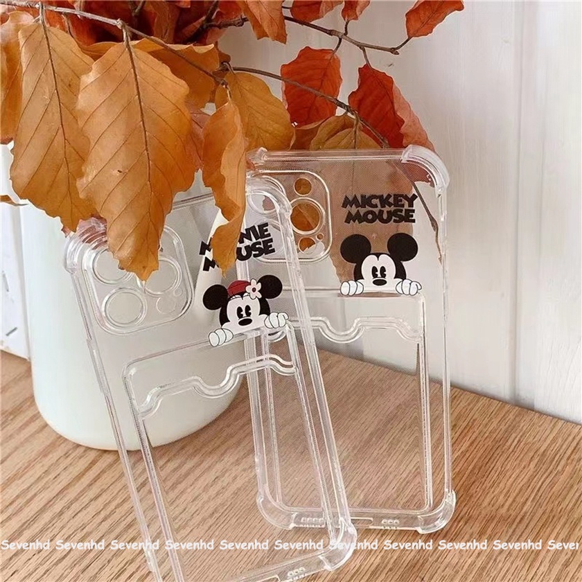 Ready Stock Ốp Điện Thoại Mềm Trong Suốt Có Ngăn Đựng Thẻ Cho Compatible For iPhone 13 12 11 Pro Max Se2020 X Xr Xs Max 7 8 6 6S Plus