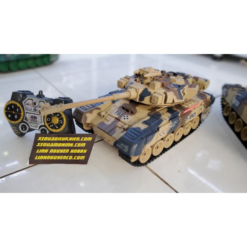 Xe tăng điều khiển từ xa Russian T90 bắn , tạo khói , xích cao su.tỉ lệ 1.18