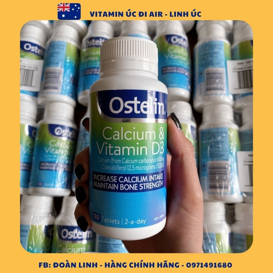 Ostelin Vitamin D & Calcium cho bà bầu 130 viên của Úc , Hàng Chuẩn Úc