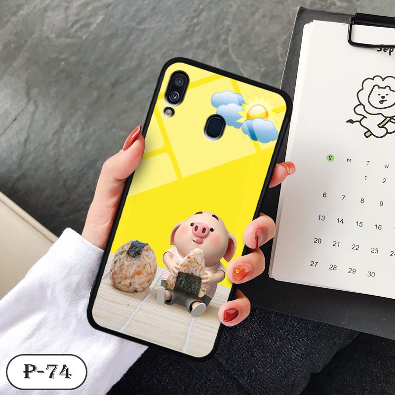 Ốp lưng kính 3D Samsung A40- hình cute