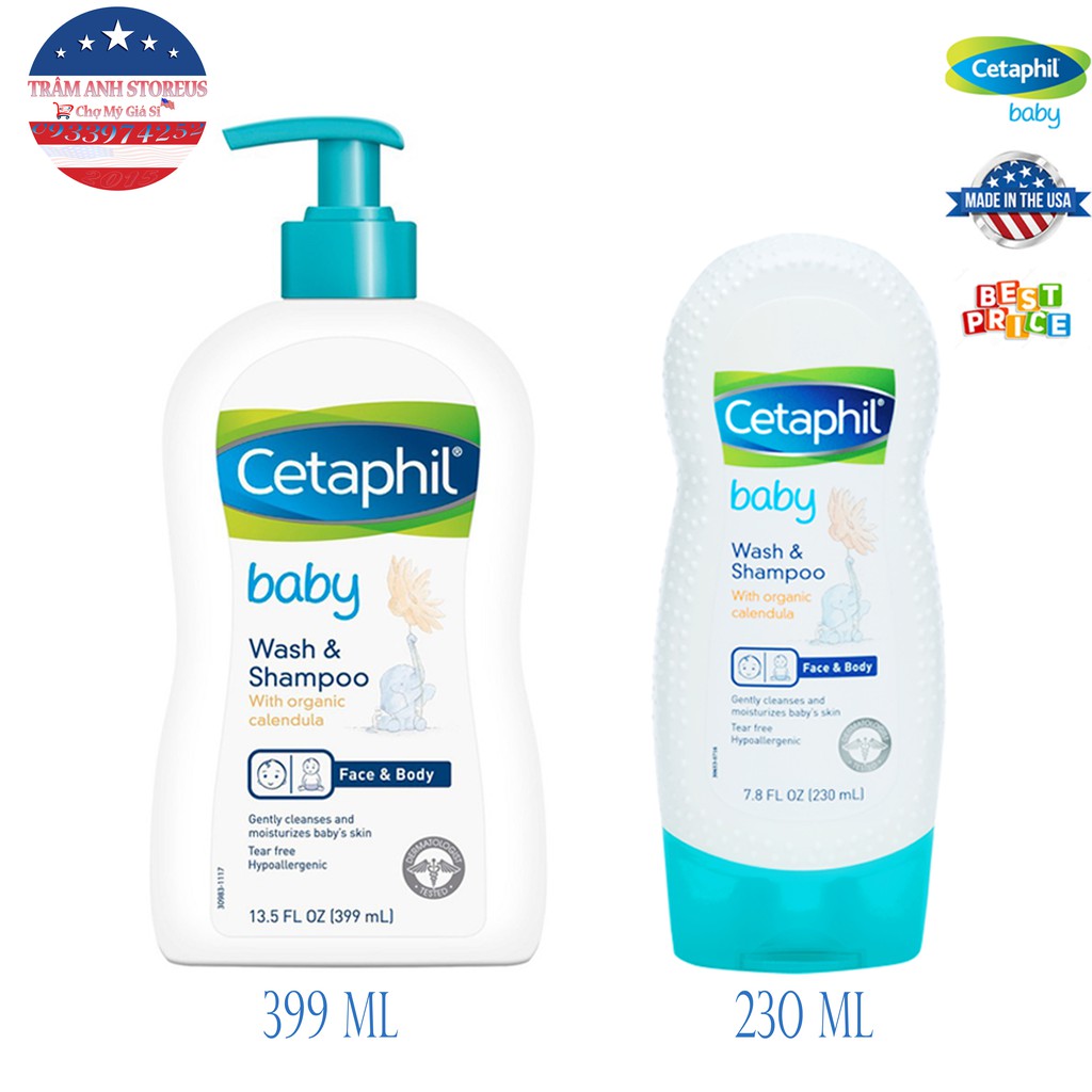 SỮA TẮM GỘI TOÀN THÂN CHO BÉ CETAPHIL BABY 230ml  (USA)