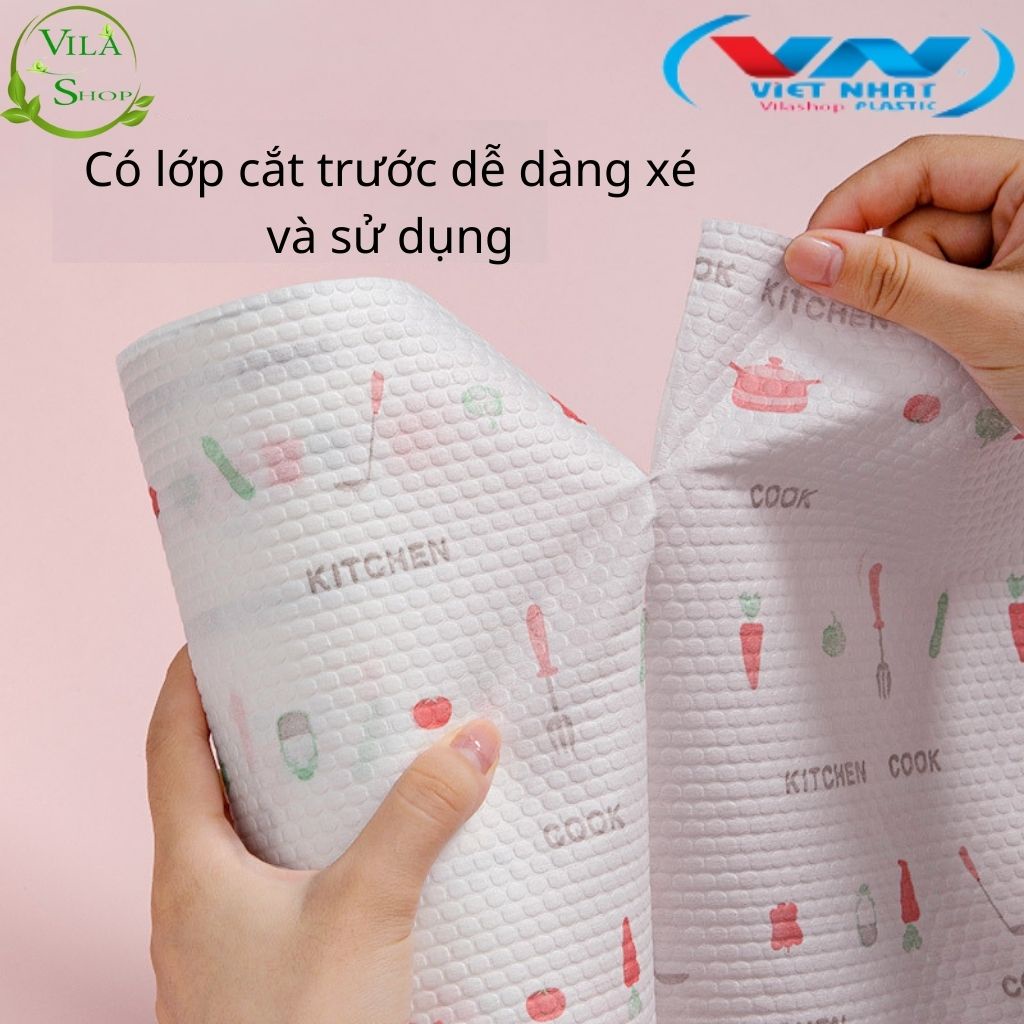 Cuộn Giấy Lau Đa Năng/ Khăn Giấy Thấm Dầu Nhà Bếp NỀN TRẮNG Siêu Dai, Dễ Thấm Hút Nước Khổ 6,5x20cm
