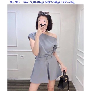 Set bộ áo lệch vai