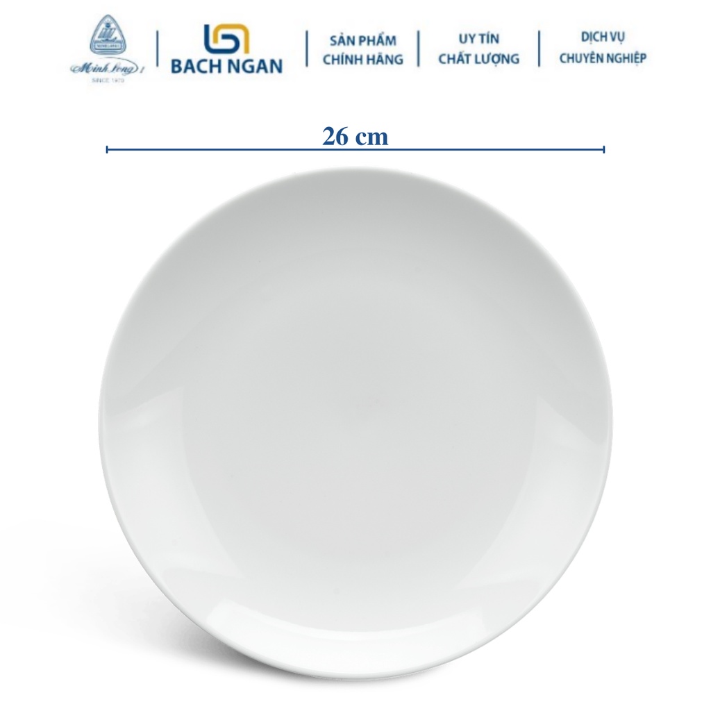 Dĩa tròn ảo Minh Long 26 cm Daisy Lys Trắng Ngà