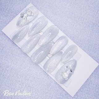 Nailbox móng úp Mắt mèo charm gấu