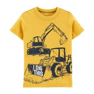 Mã 51646 áo thun hè in hình máy xúc, máy ủi của Little Maven cho bé trai