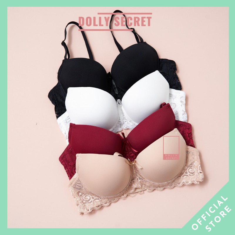Áo lót nữ nâng ngực có đệm ren nơ sexy gợi cảm chống chảy xệ DOLLY SECRET A07