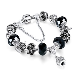 Lắc tay pha lê charm vương miện