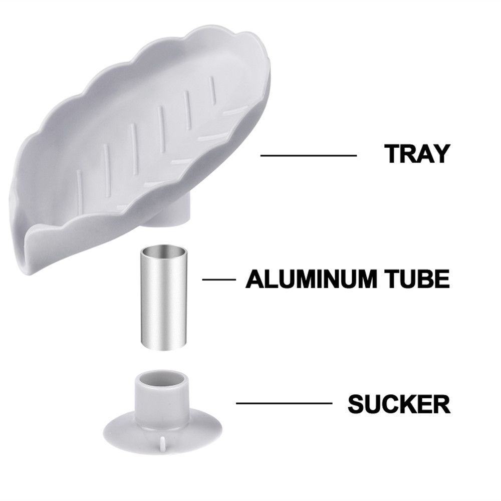 Khay đựng xà phòng hình lá sen có giác hút không cần khoan lỗ đa năng cho nhà tắm Daphne