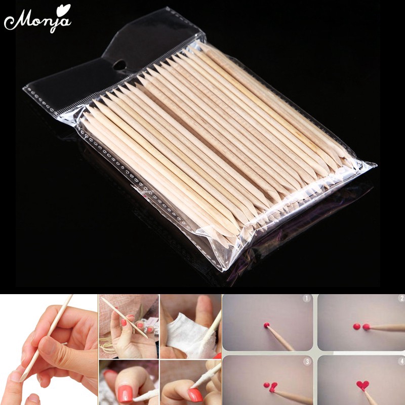 Monja Set 100 Que Gỗ Hỗ Trợ Làm Móng Chuyên Nghiệp