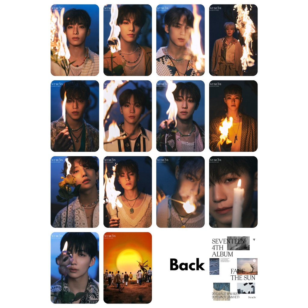 Set 14 card giấy bo góc in 2 mặt ảnh nhóm Seventeen - Face the Sun có nhiều mẫu chọn
