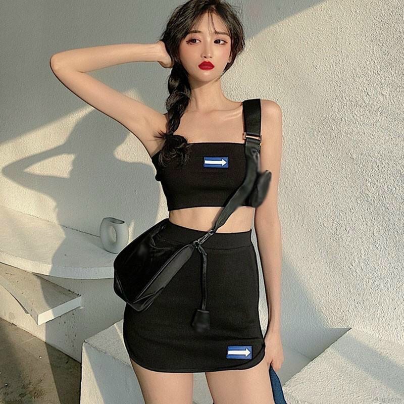 Set Áo Ống Thêu + Chân Váy Ôm Tôn Dáng Chuẩn Ulzzang