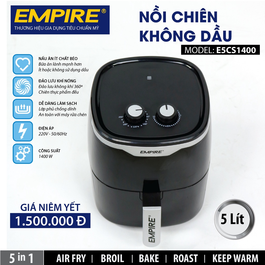 Nồi chiên không dầu Empire 5 lít