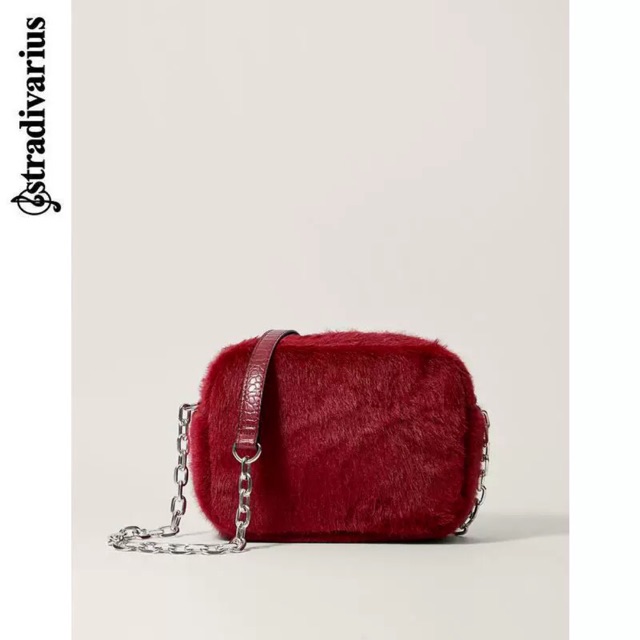 Túi hộp giả lông thú hiệu Stradivarius Auth 100%