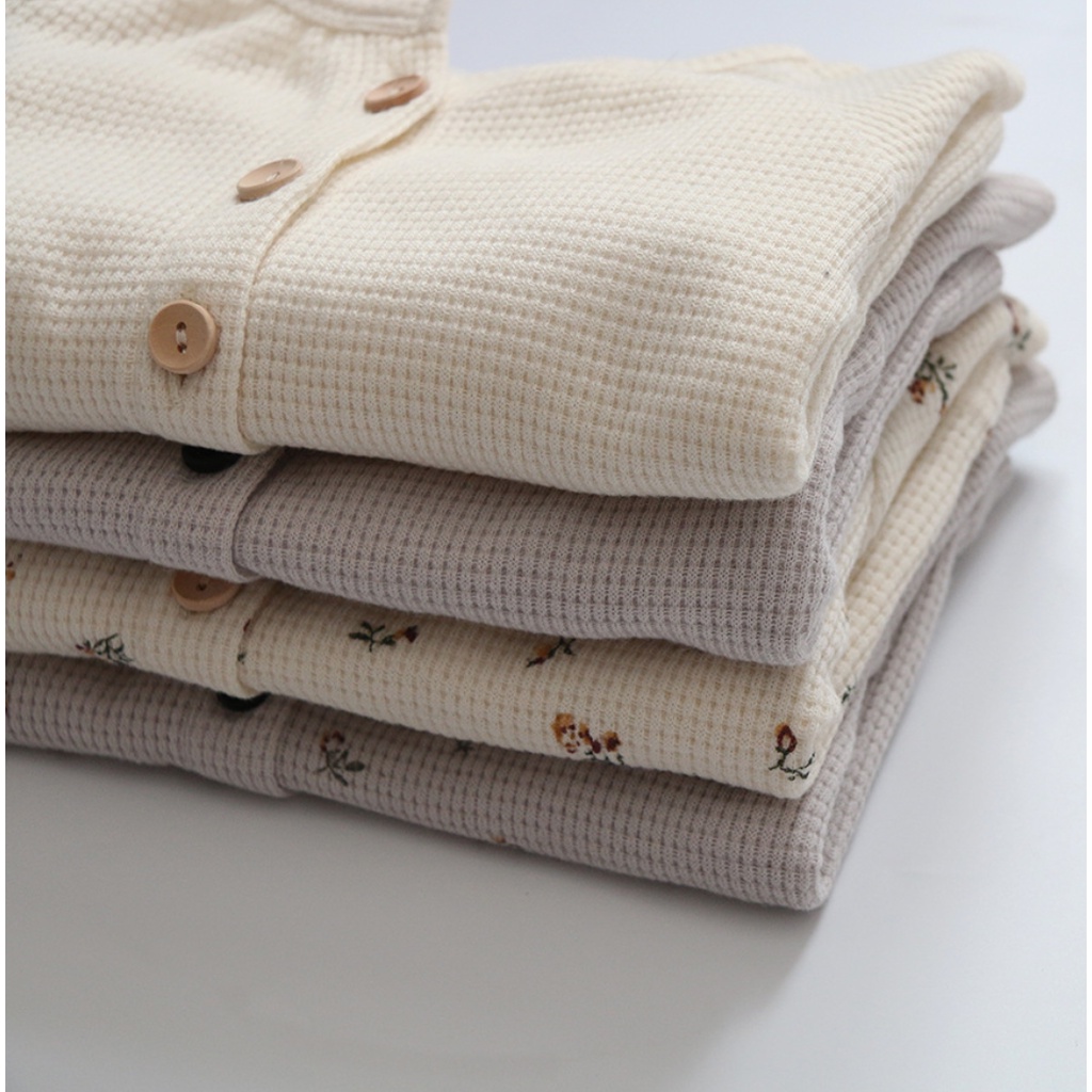 [Có sẵn/ Ảnh thật] ]Bộ quần áo ngủ trẻ em vải cotton hạt gạo phong cách hàn quốc tiệm nhà Quýt