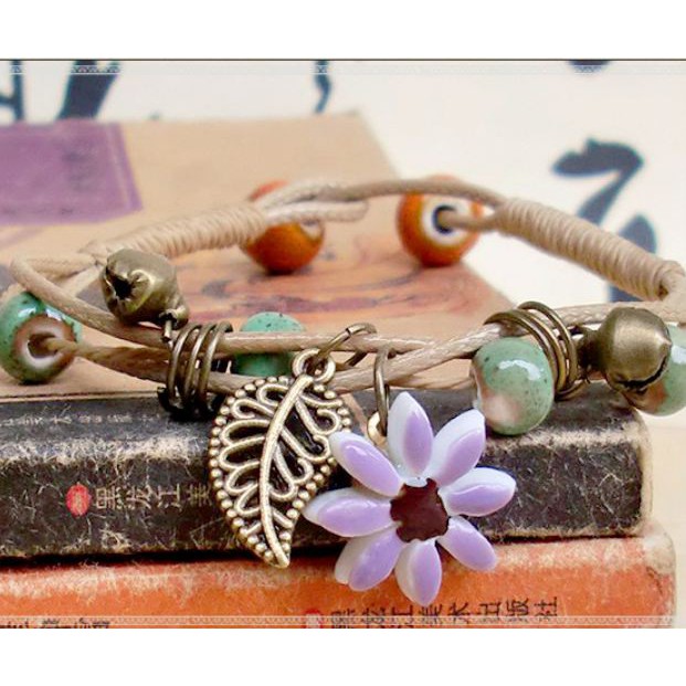 Vòng đeo tay hạt gốm hoa cúc cực xinh | BigBuy360 - bigbuy360.vn