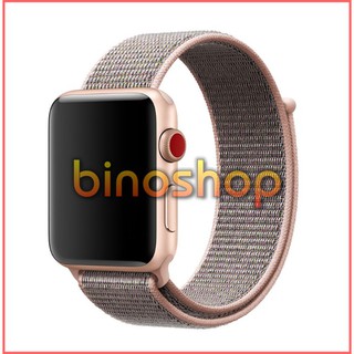 [Tặng dán full màn] Dây nylon Apple watch - Hồng phấn