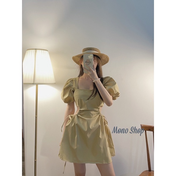 Váy hở eo rút dây, váy khoét eo cổ vuông hở lưng (ảnh thật/sẵn) | BigBuy360 - bigbuy360.vn