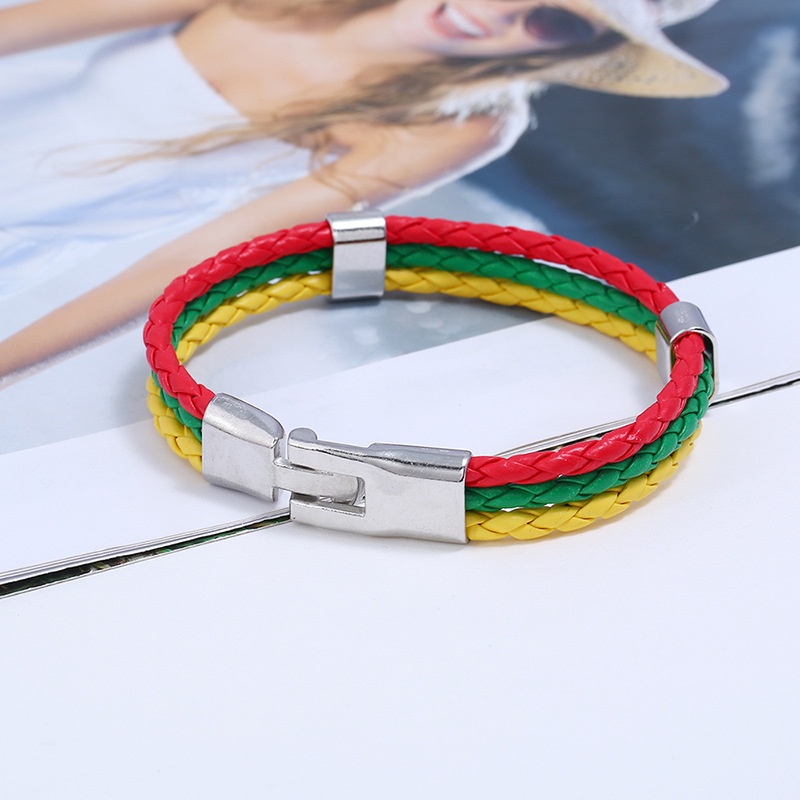 Vòng tay RINHOO da bện nhiều lớp phong cách lá cờ các nước