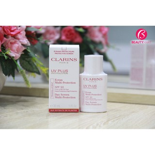 Kem chống nắng clarins uv plus anti-pollution day screen rosy glow spf50 pa++++