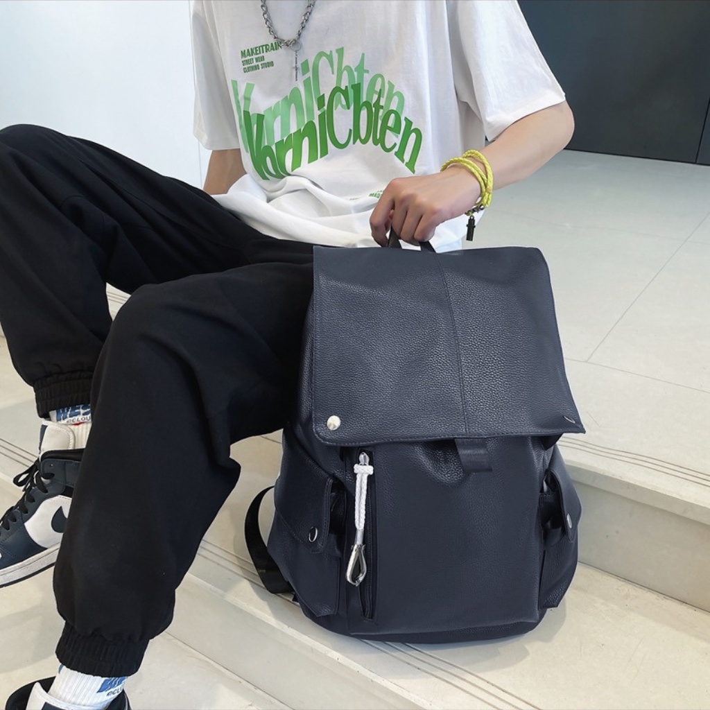 Balo Da PU Đi Học Cỡ Lớn, Balo Nam Và Nữ Phong Cách Thời Trang Cao Cấp LUXYL 2022 BL015