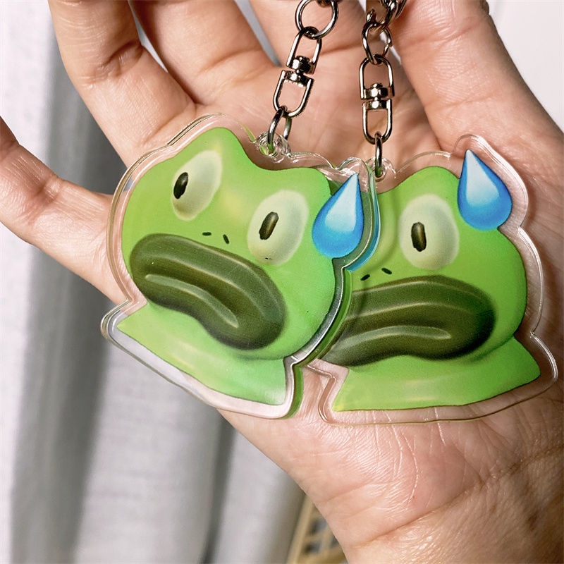 Móc khóa mặt hình chú ếch dễ thương làm từ acrylic
