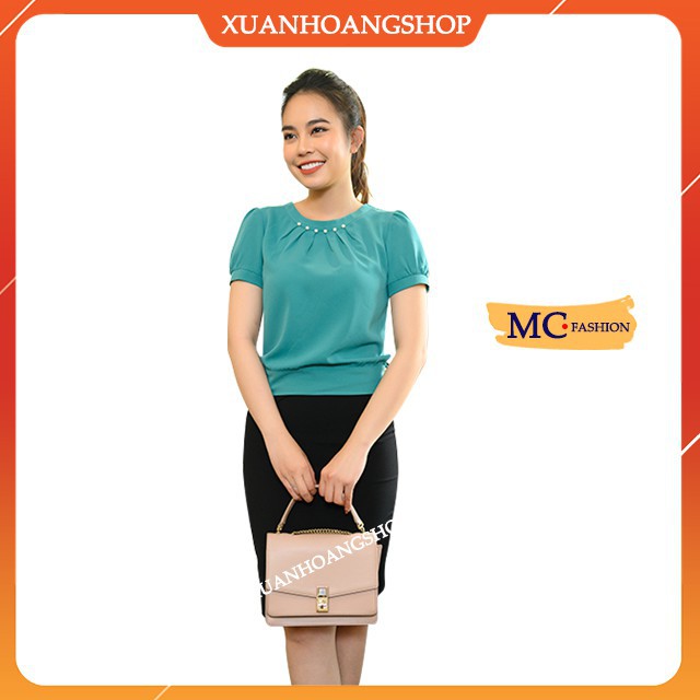 Áo Sơ Mi Nữ Đẹp Mc Fashion, Tay Ngắn Cộc, Kiểu Dáng Công Sở, Trơn, 2 Màu Xanh, Đỏ Ta946 . !