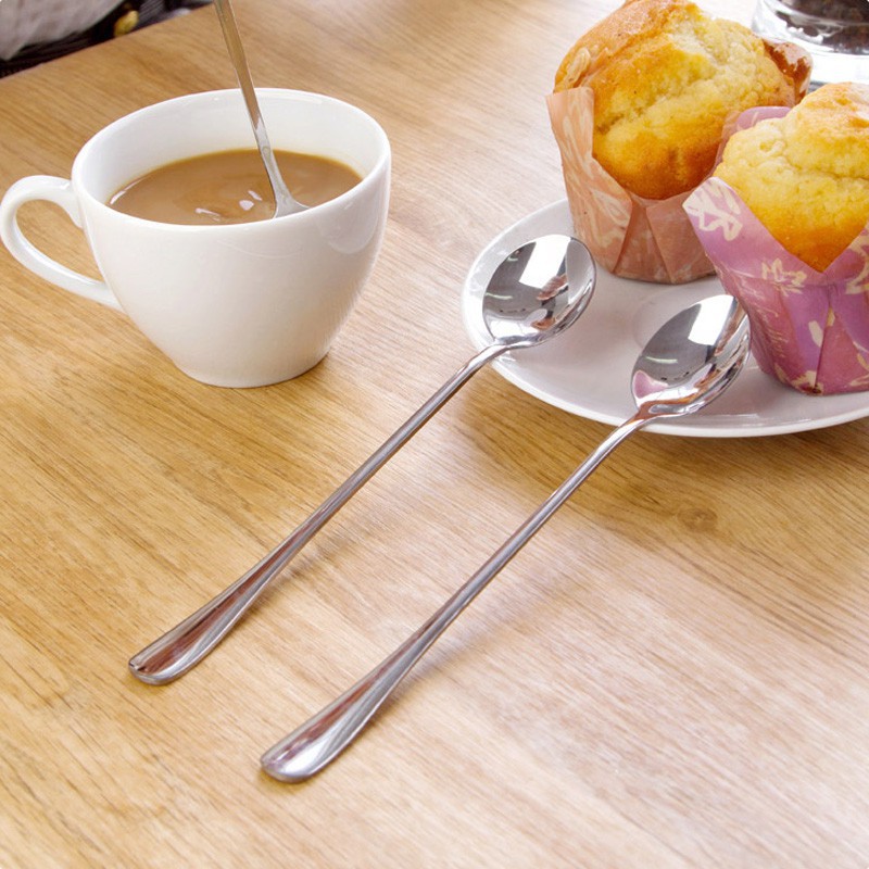 Muỗng cà phê & ăn kem cán dài bằng thép không gỉ
