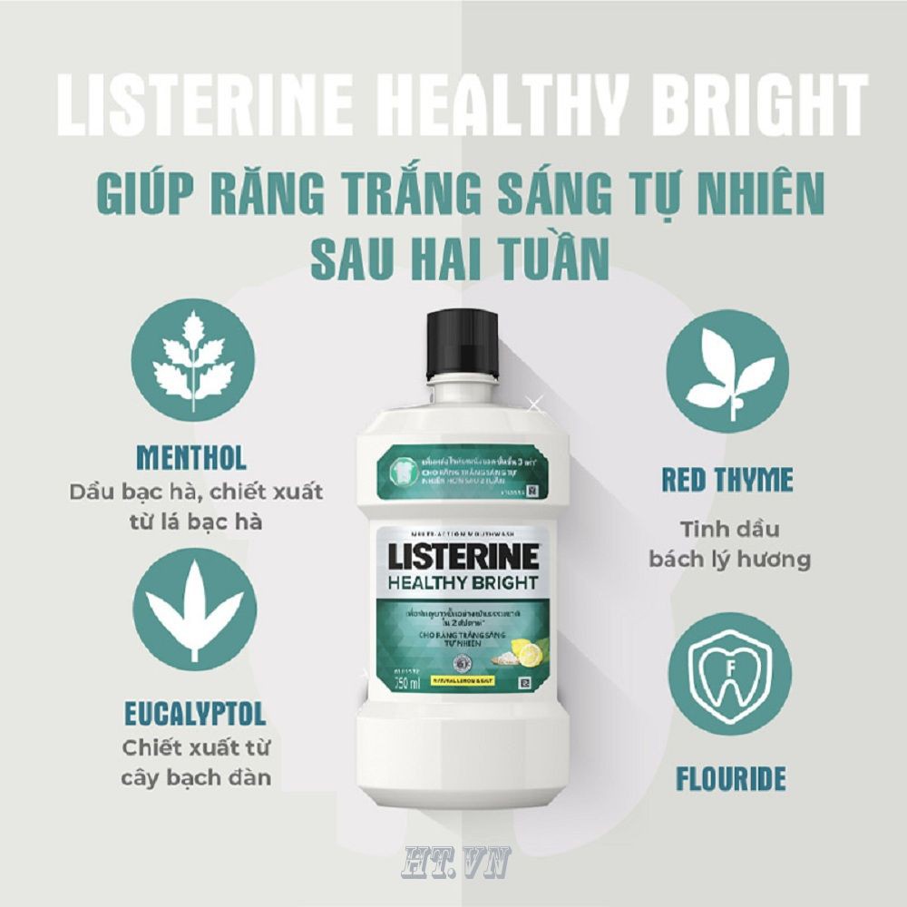 Nước Súc Miệng 250Ml Listerine Healthy Bright Làm Trắng Răng Thơm Miệng với hd.shop mọi sản phẩm đều là chính hãng