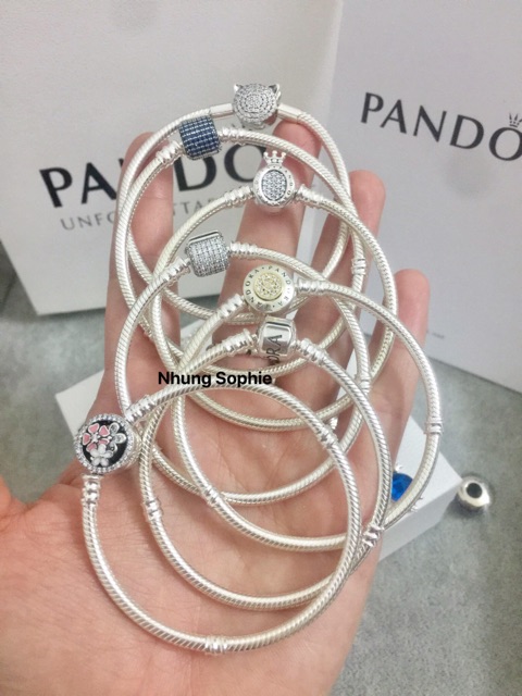 Vòng tay cơ bản mix charm bạc 925