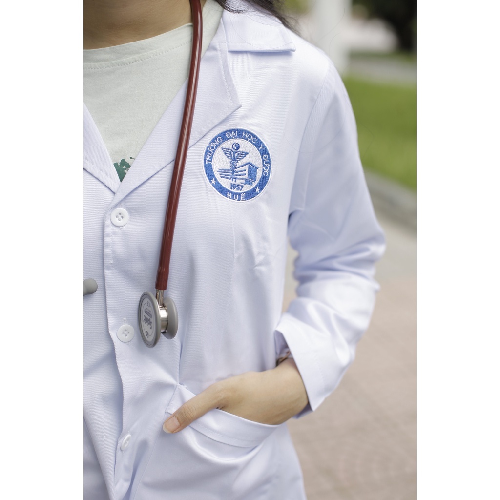 Áo blouse nam nữ dài tay ngắn tay kaki co giãn cao cấp logo thêu in theo yêu cầu (áo blue bác sĩ, dược sĩ) | BigBuy360 - bigbuy360.vn