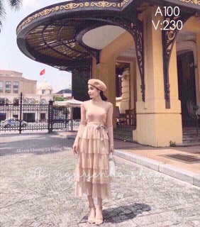 Chân váy 5 tầng lụa cao cấp