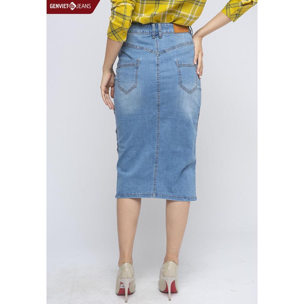Hàng chính hãng giá tốt  TJ321J1057 - Chân Váy Jeans Dáng Dài Nữ  -GENVIET JEANS Genviet Jeans | BigBuy360 - bigbuy360.vn