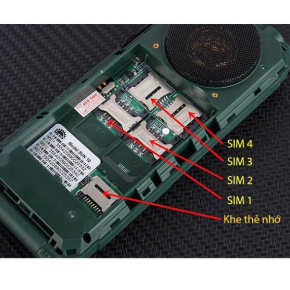 HÓT XẢ LỖ Điện Thoại Pin Khủng RedSun 10 04 Sim 4 Sóng Loa To Sóng Khỏe Đèn Pin Soi Tiền HÓT XẢ LỖ