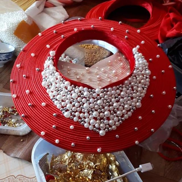 Khăn xếp 30 vòng màu đỏ