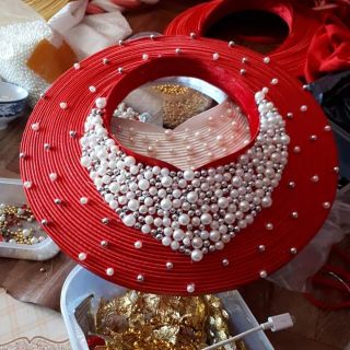 Khăn xếp 30 vòng màu đỏ