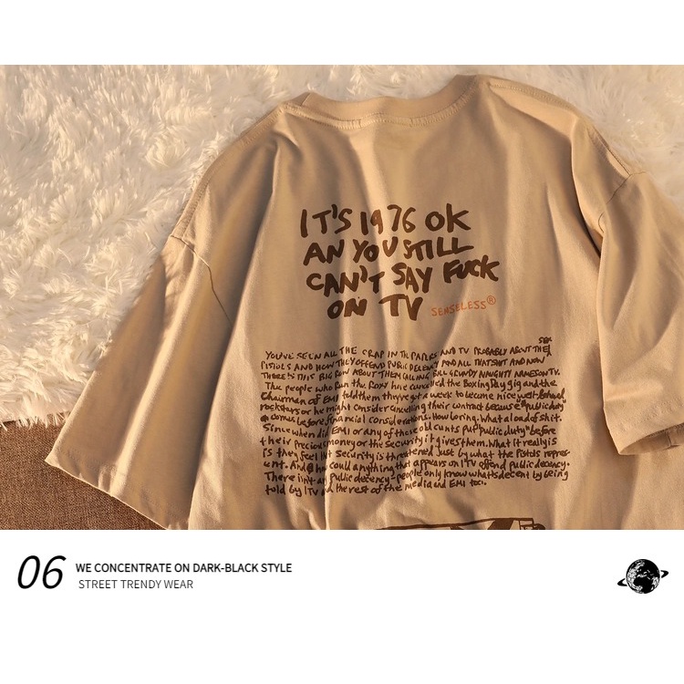 Áo Thun Dáng Rộng In Họa Tiết Y2K Phong Cách Thời Trang Harajuku