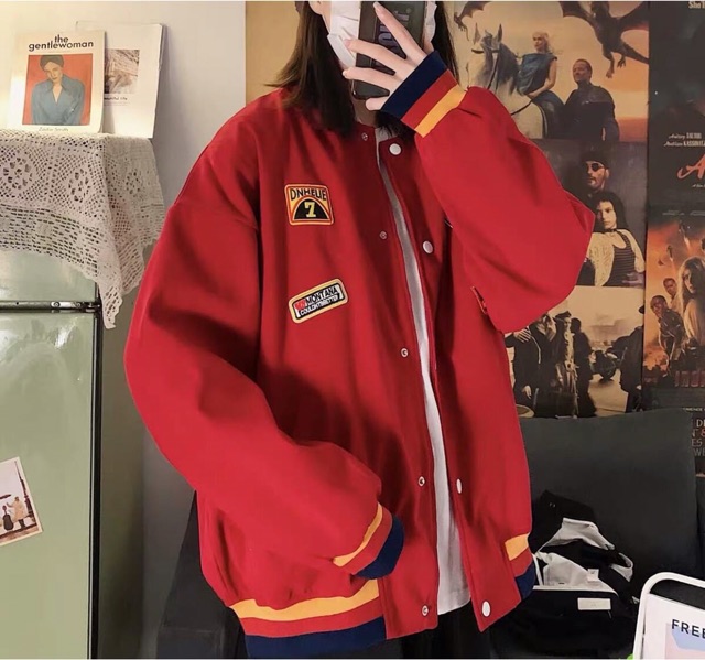 Áo Khoác Nỉ Bomber Nữ Thêu Hình Cúc Bấm Kiểu Dáng Đẹp, Áo Khoác Chống Nắng Đẹp (Hình Thật)