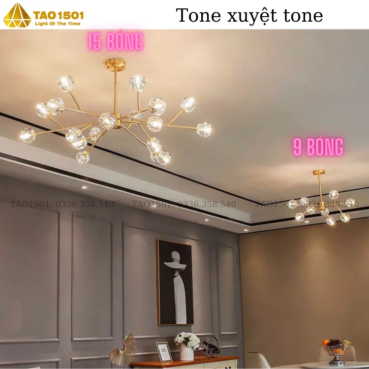 Đèn thả trang trí pha lê phòng khách - bàn ăn - decor phòng (Tặng kèm bóng led)