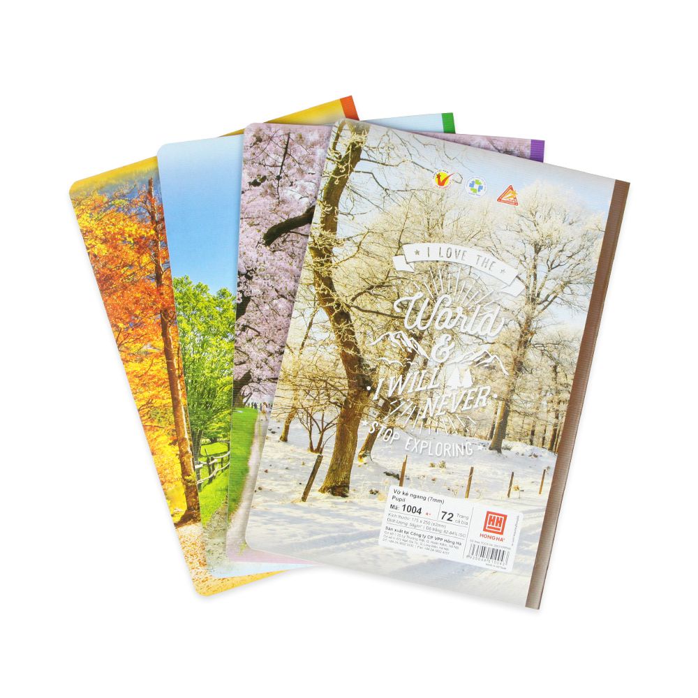 Vở kẻ ngang hồng hà- bốn mùa 120 trang set 10 quyển - vở kẻ ngang cao cấp - MIYABI STORE